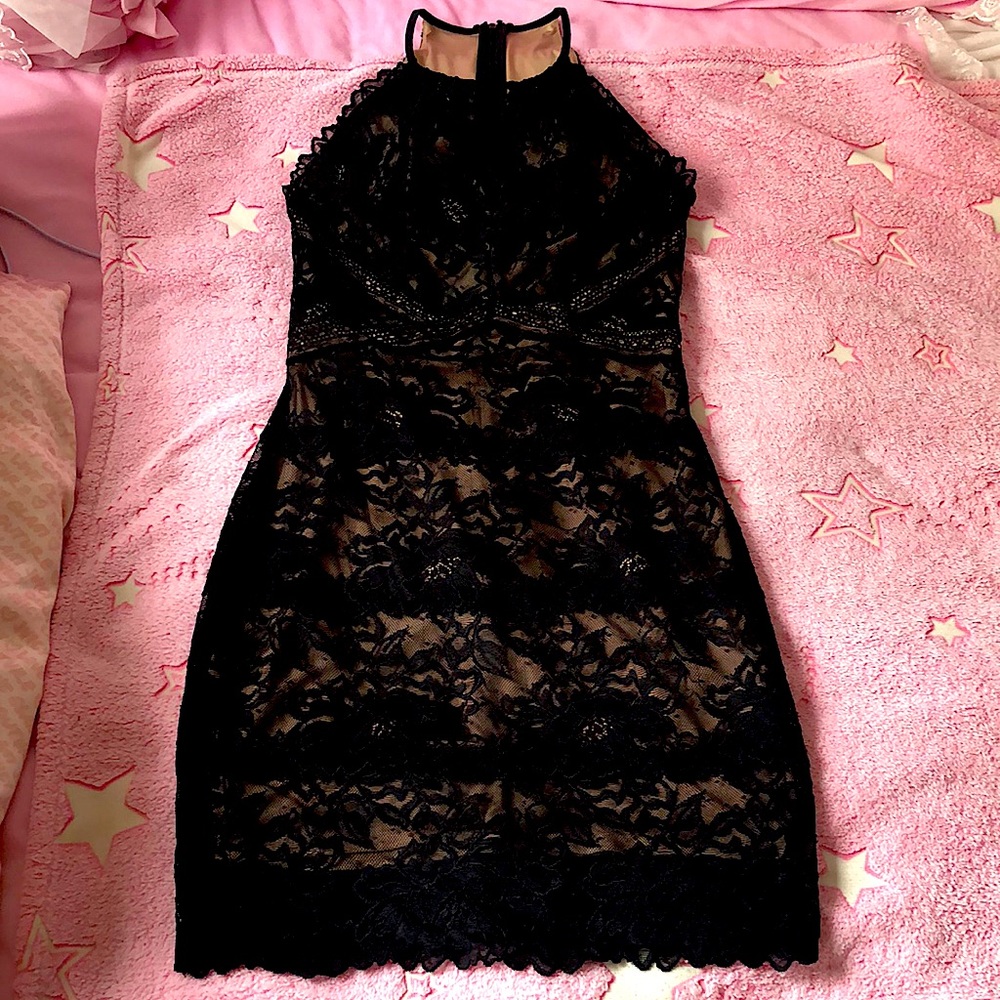 Guess,black dress,mini dress,black lace dress,size small,,Hazley